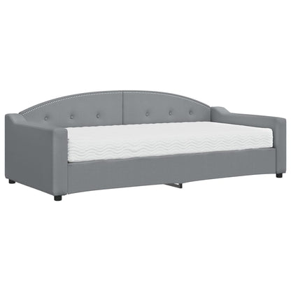 Slaapbank Stof 90 x 200 cm Lichtgrijs met matras