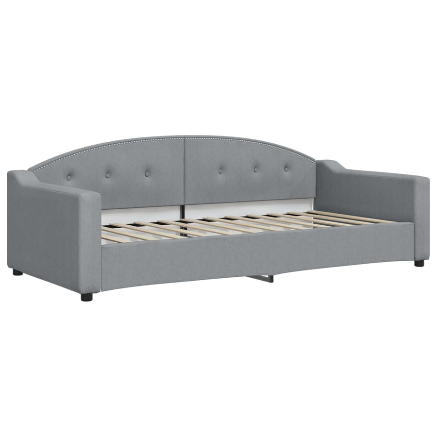Slaapbank Stof 90 x 200 cm Lichtgrijs met matras