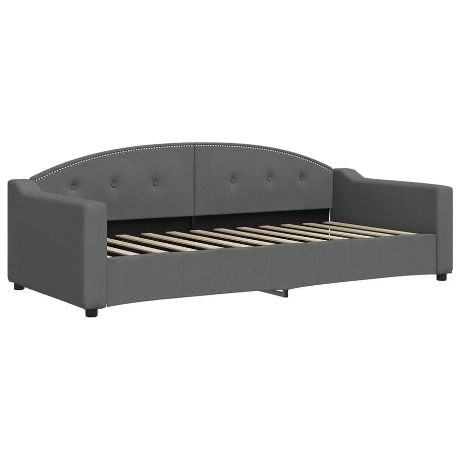 Slaapbank met matras 90x200 cm stof donkergrijs 90 x 200 cm Donkergrijs met matras