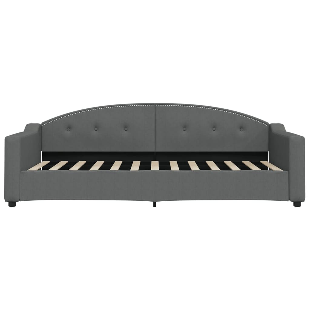 Slaapbank met matras 90x200 cm stof donkergrijs 90 x 200 cm Donkergrijs met matras