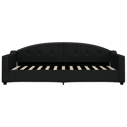 Slaapbank Stof 90 x 200 cm Zwart met matras
