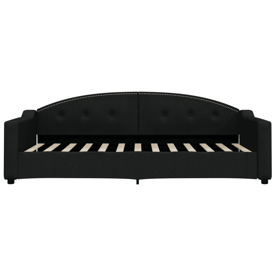 Slaapbank Stof 90 x 200 cm Zwart met matras