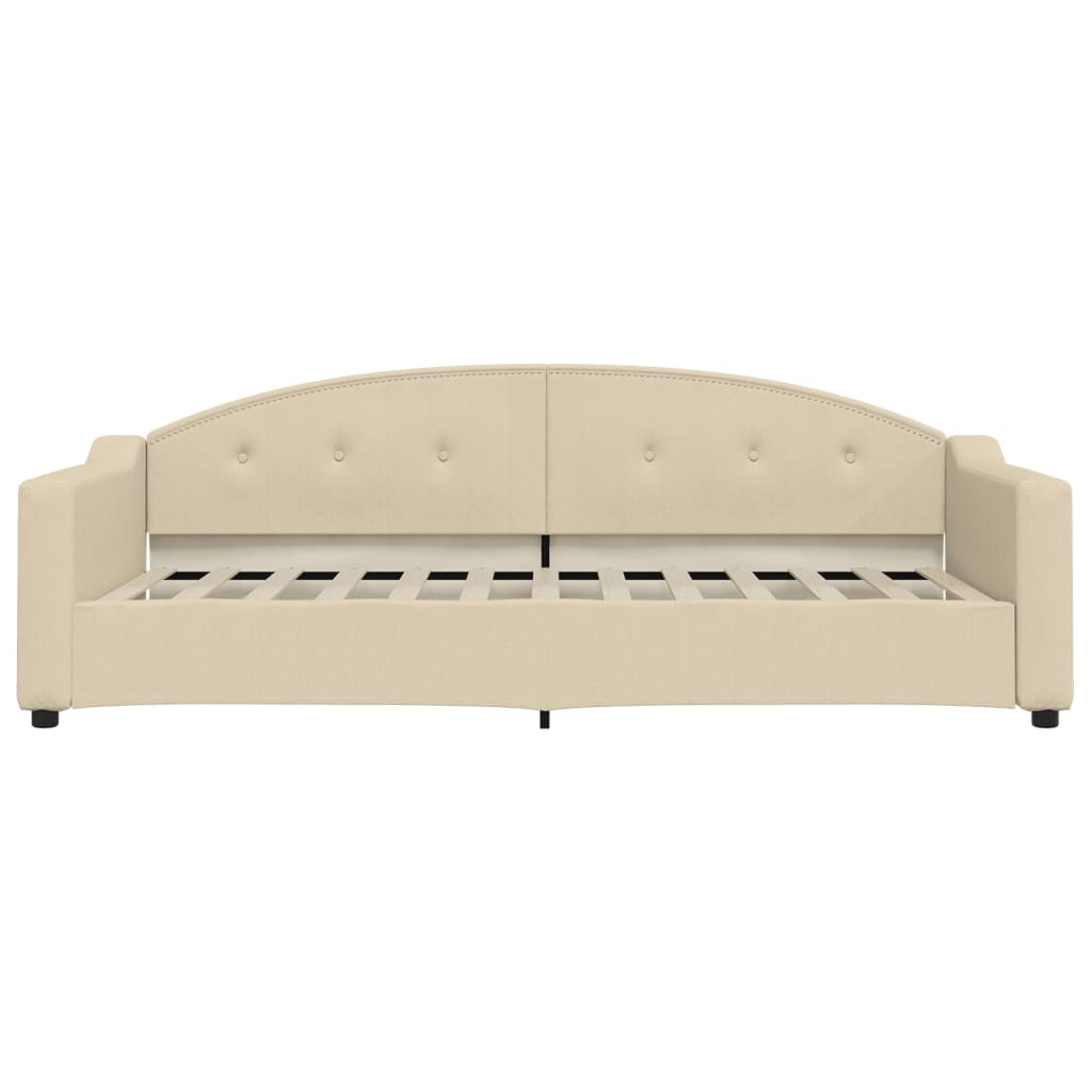 Slaapbank Stof Kleurig 90 x 200 cm Crème met matras