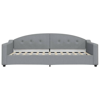 Slaapbank met matras 100x200 cm stof lichtgrijs 100 x 200 cm Lichtgrijs met matras