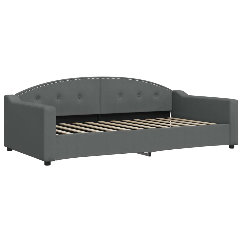 Slaapbank met matras 100x200 cm stof donkergrijs 100 x 200 cm Donkergrijs met matras