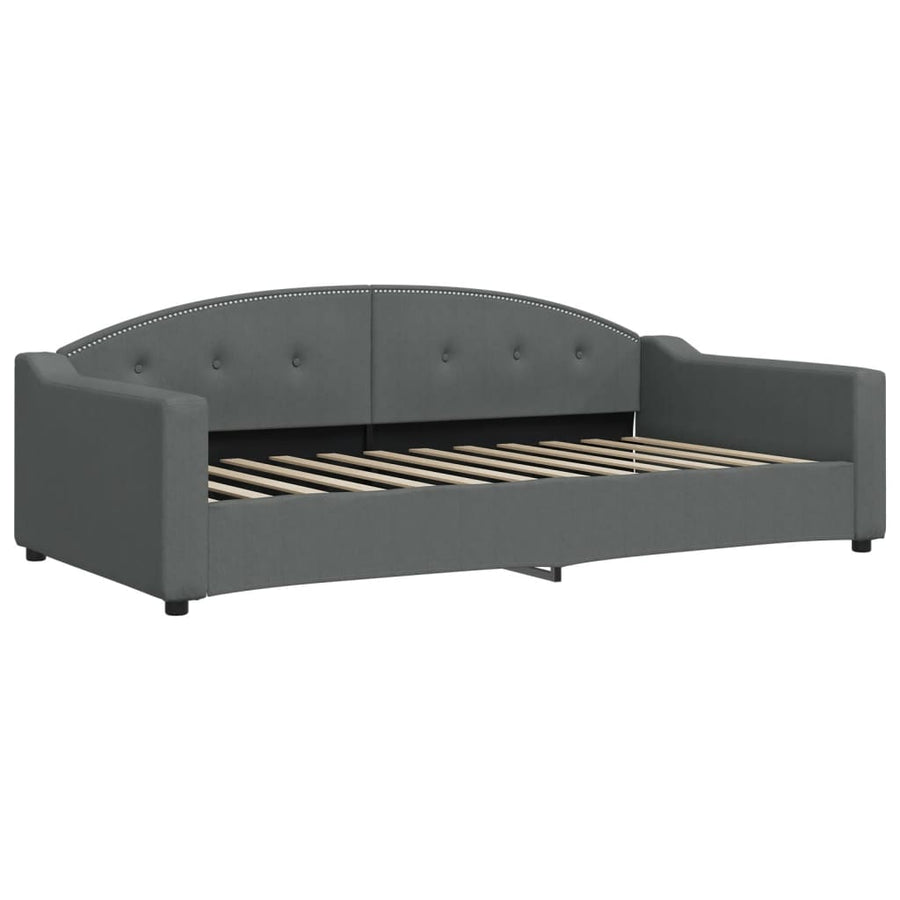 Slaapbank met matras 100x200 cm stof donkergrijs 100 x 200 cm Donkergrijs met matras