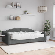 Slaapbank met matras 100x200 cm donkergrijs stof