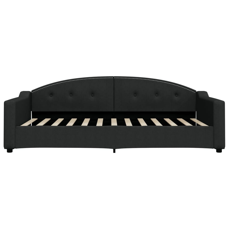 Slaapbank met matras 100x200 cm stof zwart 100 x 200 cm Zwart met matras