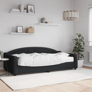Slaapbank 100x200 cm stof zwart met matras