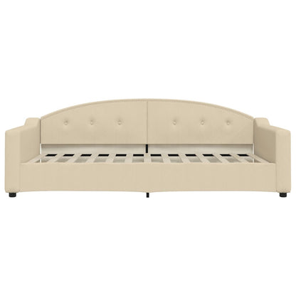 Slaapbank met matras 100x200 cm stof crèmekleurig 100 x 200 cm Crème met matras