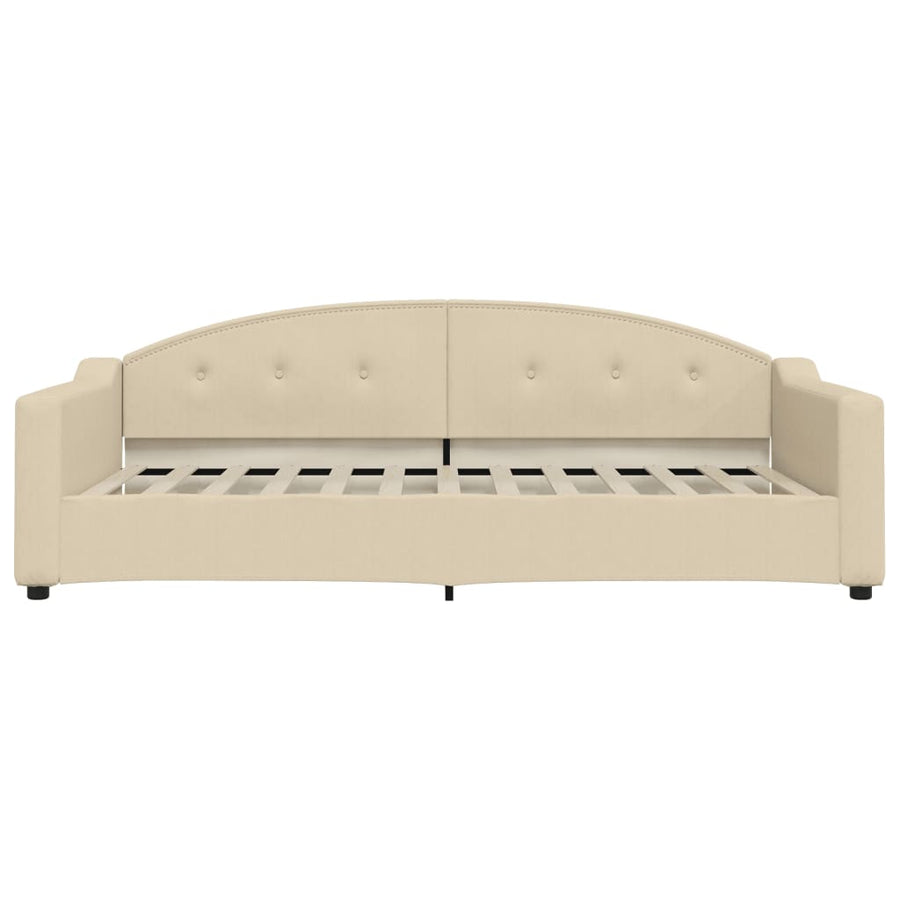 Slaapbank met matras 100x200 cm stof crèmekleurig 100 x 200 cm Crème met matras
