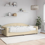 Slaapbank 100x200 cm stof crèmekleurig