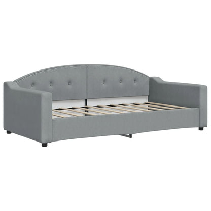 Slaapbank Stof 90 x 190 cm Lichtgrijs met matras