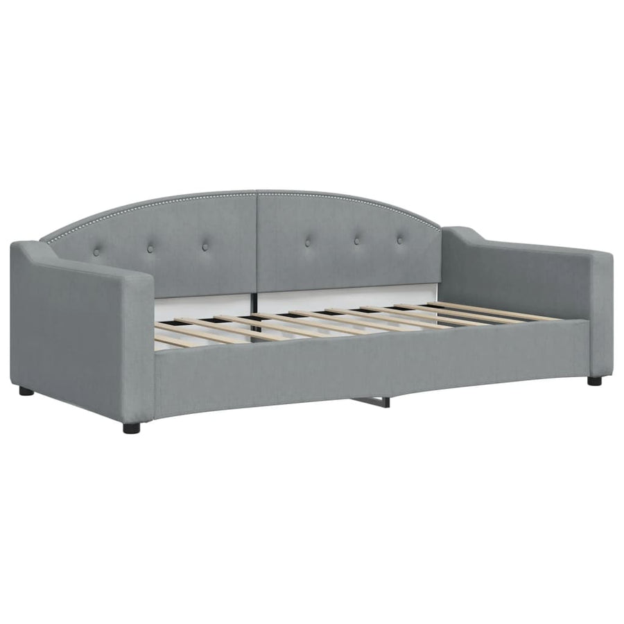 Slaapbank Stof 90 x 190 cm Lichtgrijs met matras