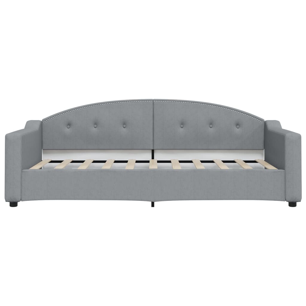Slaapbank Stof 90 x 190 cm Lichtgrijs met matras