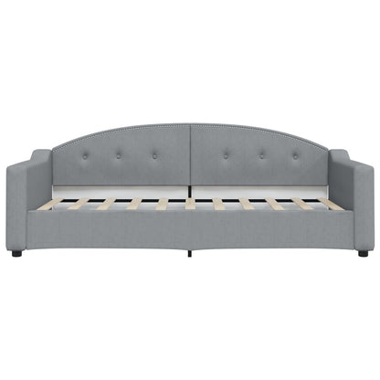 Slaapbank Stof 90 x 190 cm Lichtgrijs met matras