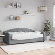 Slaapbank 90x190 cm stof lichtgrijs met matras