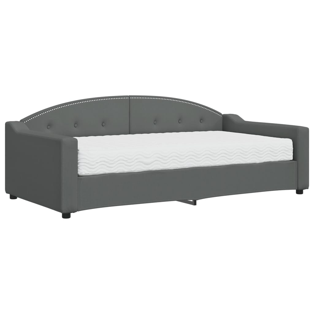 Slaapbank Stof Donkergrijs 90 x 190 cm met matras