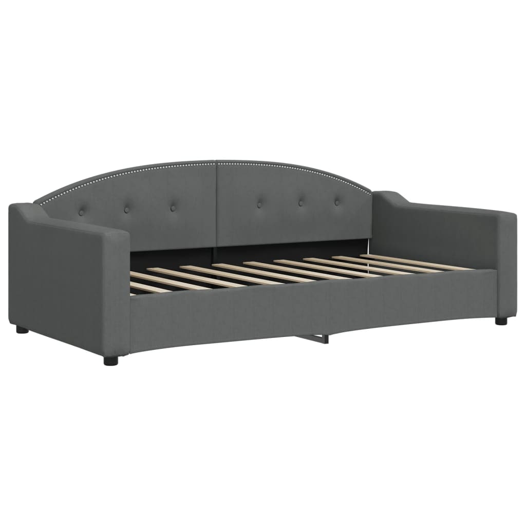 Slaapbank Stof Donkergrijs 90 x 190 cm met matras
