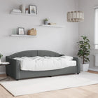 Sofa bed with mattress 90x190 cm dark grey fabric