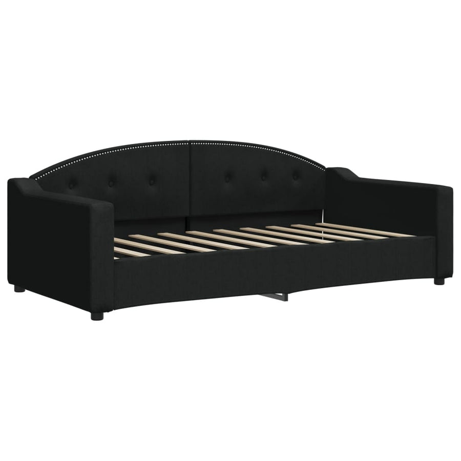 Slaapbank Stof 90 x 190 cm Zwart met matras