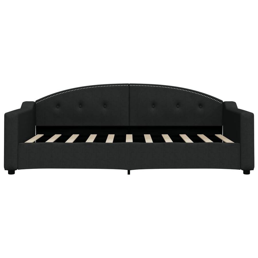 Slaapbank Stof 90 x 190 cm Zwart met matras