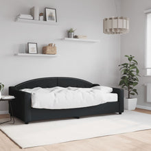 Slaapbank Stof 90 x 190 cm Zwart met matras