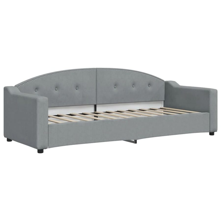 Slaapbank Stof 80 x 200 cm Lichtgrijs met onderschuifbed