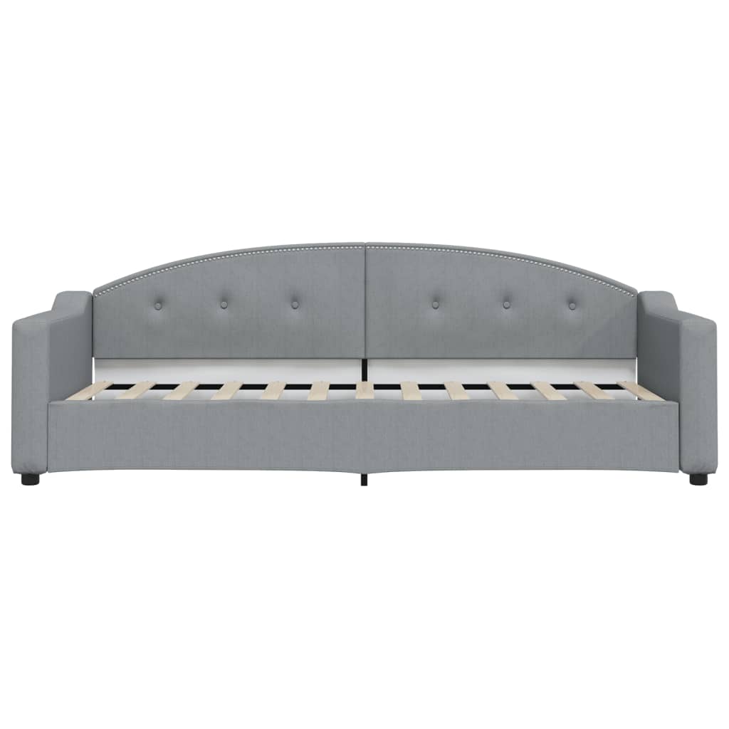 Slaapbank Stof 80 x 200 cm Lichtgrijs met onderschuifbed