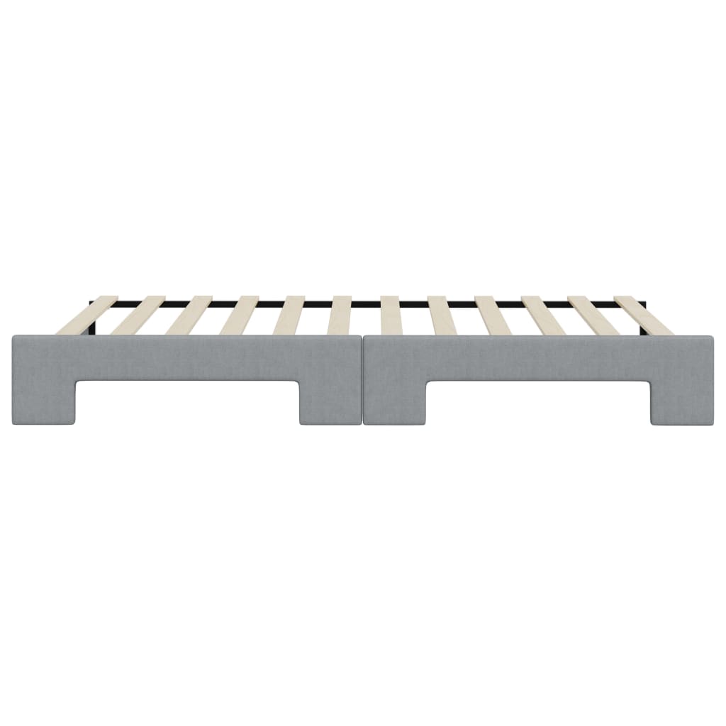 Slaapbank Stof 80 x 200 cm Lichtgrijs met onderschuifbed