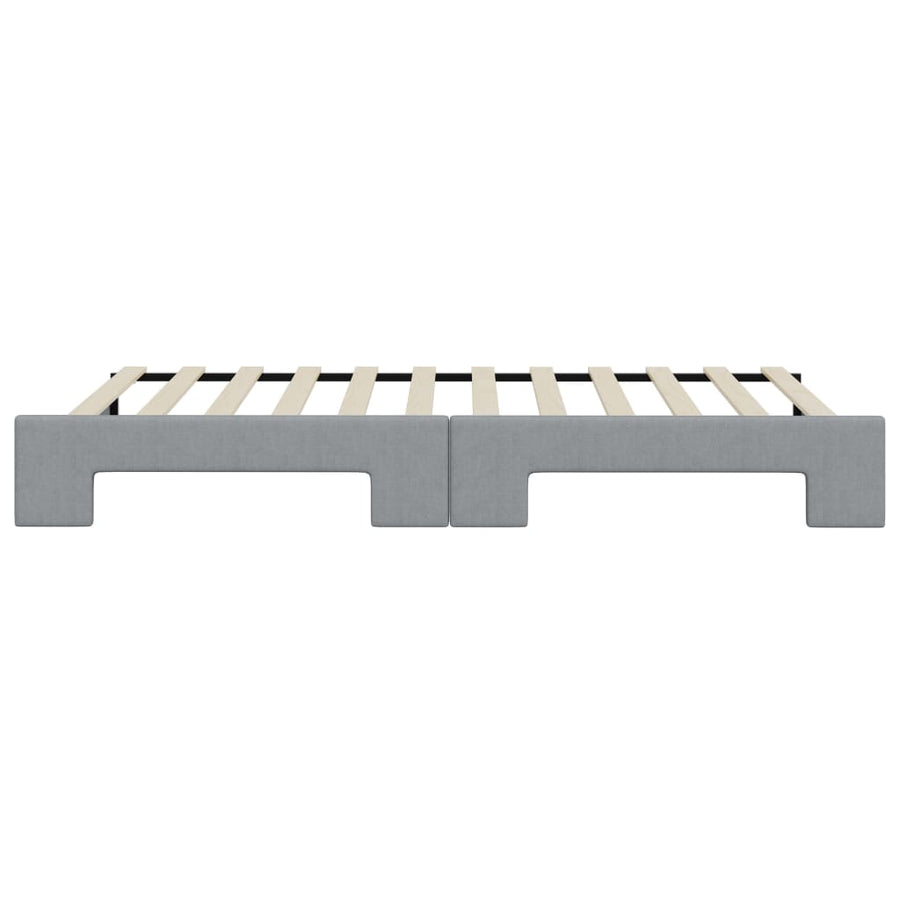 Slaapbank Stof 80 x 200 cm Lichtgrijs met onderschuifbed