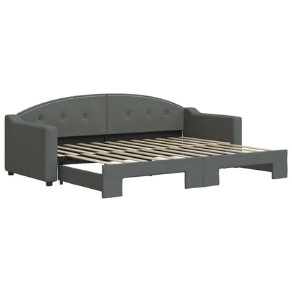Slaapbank Stof 80 x 200 cm Donkergrijs met onderschuifbed