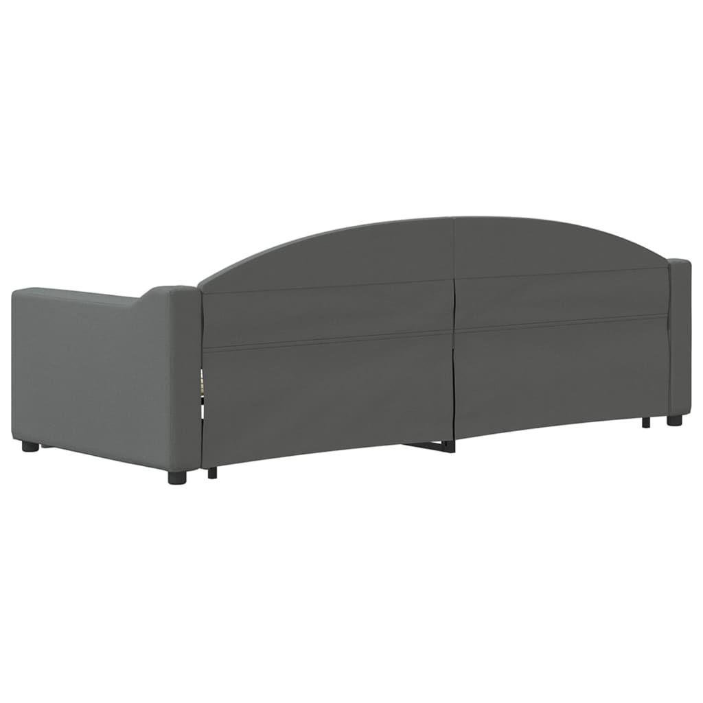 Slaapbank Stof 80 x 200 cm Donkergrijs met onderschuifbed