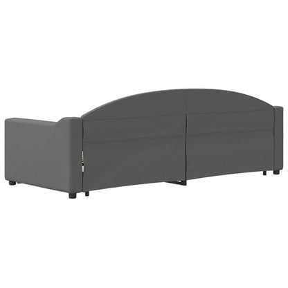 Slaapbank Stof 80 x 200 cm Donkergrijs met onderschuifbed