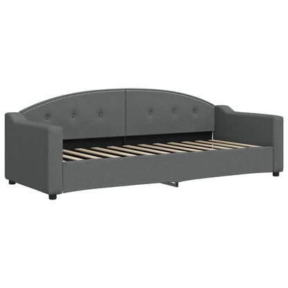 Slaapbank Stof 80 x 200 cm Donkergrijs met onderschuifbed