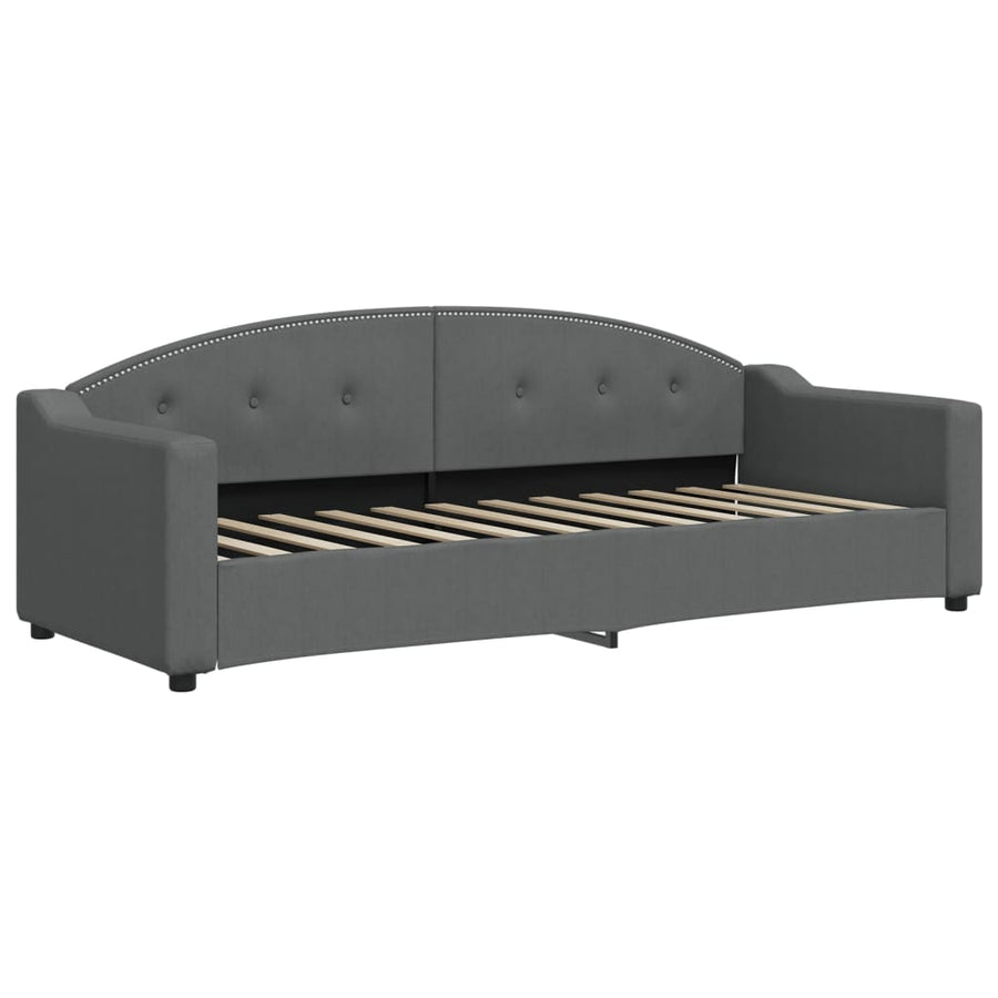 Slaapbank Stof 80 x 200 cm Donkergrijs met onderschuifbed