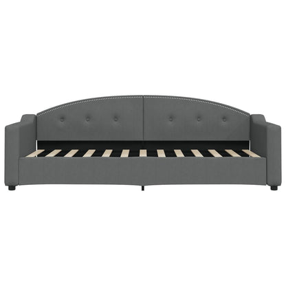 Slaapbank Stof 80 x 200 cm Donkergrijs met onderschuifbed