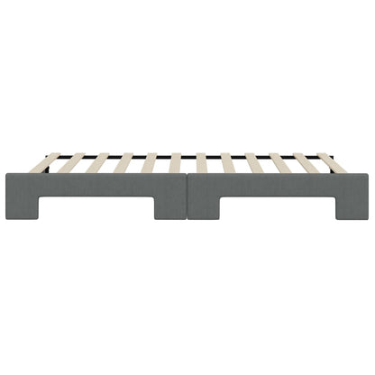 Slaapbank Stof 80 x 200 cm Donkergrijs met onderschuifbed