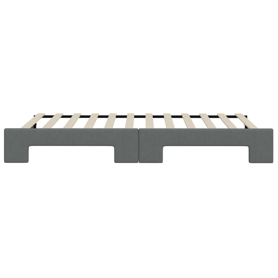 Slaapbank Stof 80 x 200 cm Donkergrijs met onderschuifbed