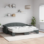 Slaapbank met onderschuifbed 80x200 cm donkergrijs