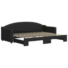 Slaapbank Stof 80 x 200 cm Zwart met onderschuifbed