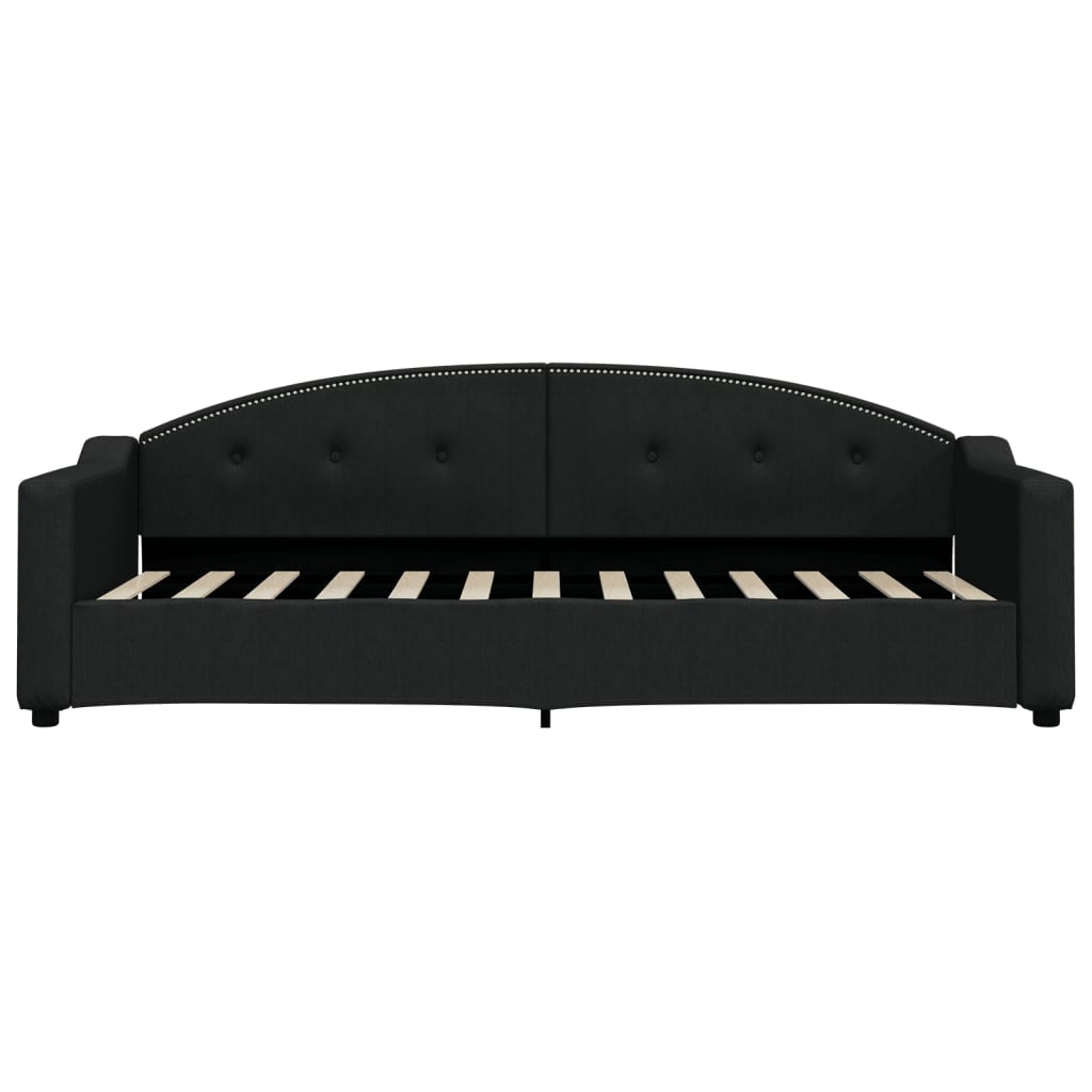 Slaapbank Stof 80 x 200 cm Zwart met onderschuifbed