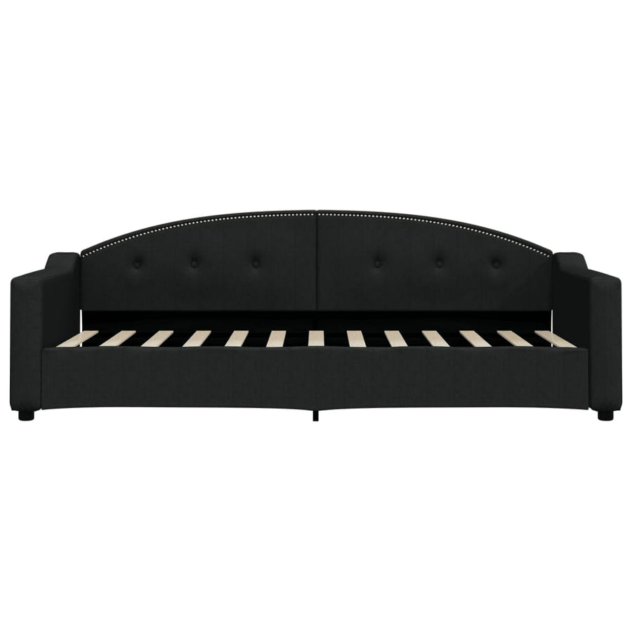 Slaapbank Stof 80 x 200 cm Zwart met onderschuifbed