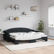 Slaapbank met onderschuifbed 80x200 cm zwart