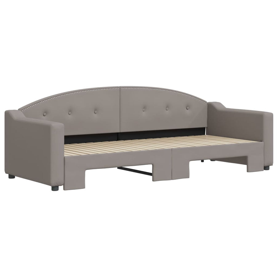 Slaapbank Stof 80 x 200 cm Taupe met onderschuifbed