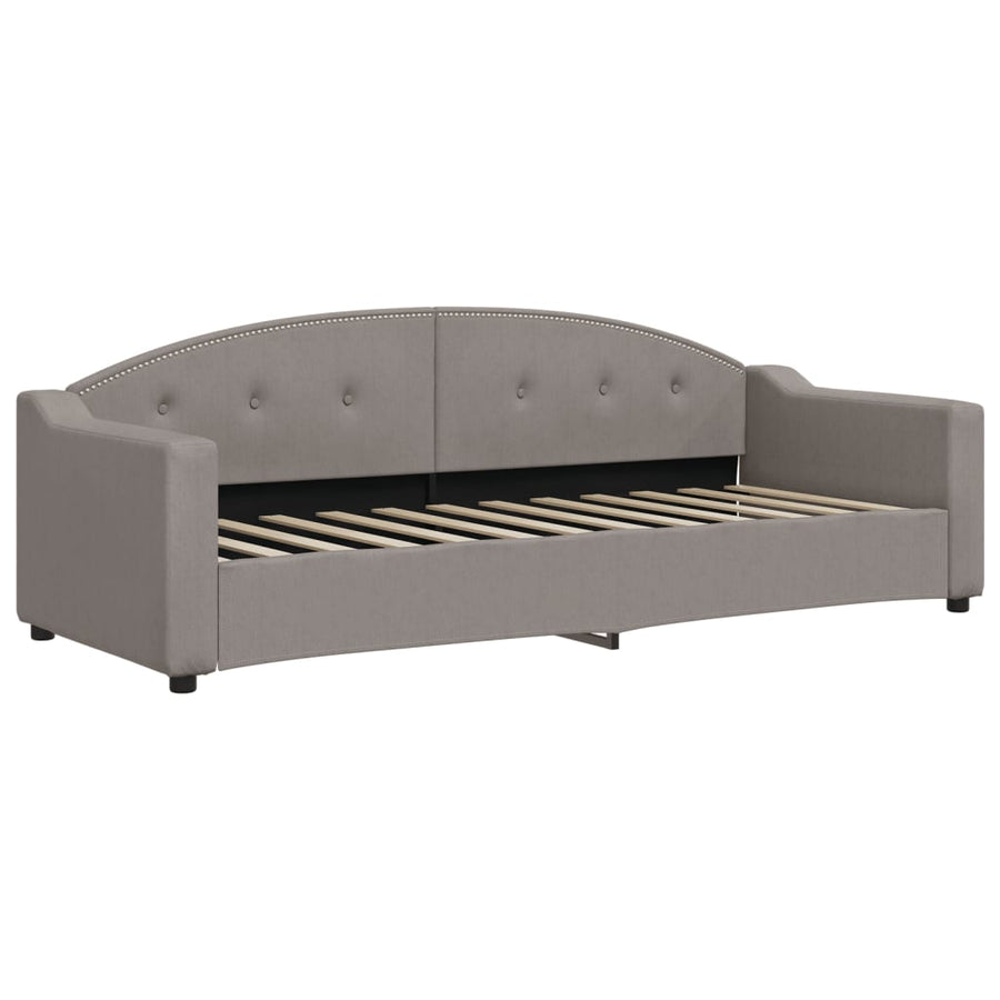 Slaapbank Stof 80 x 200 cm Taupe met onderschuifbed