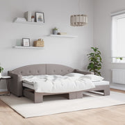 Slaapbank met onderschuifbed 80x200 cm taupe