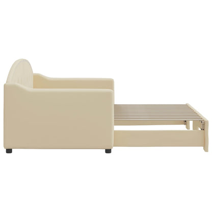 Slaapbank Stof Kleurig 80 x 200 cm Crème met onderschuifbed