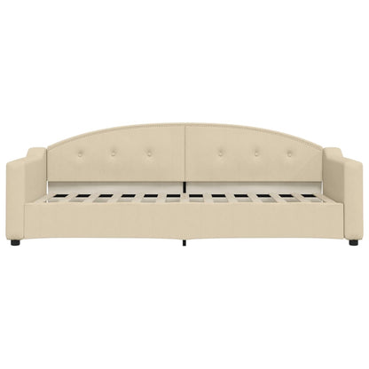 Slaapbank Stof Kleurig 80 x 200 cm Crème met onderschuifbed