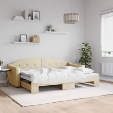 Slaapbank Stof Kleurig 80 x 200 cm Crème met onderschuifbed